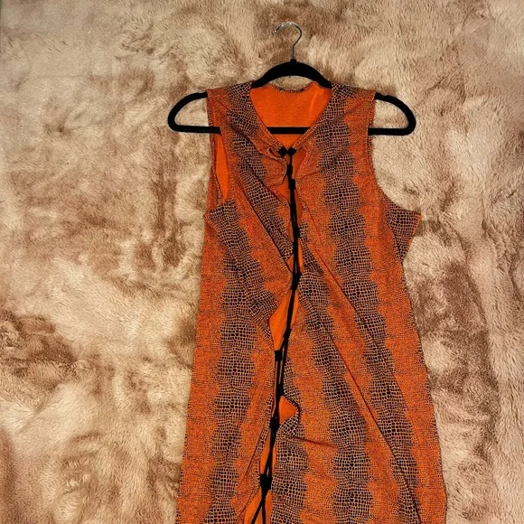 orange snake print dress Women's Michael Kors Orange Mini Snake Print